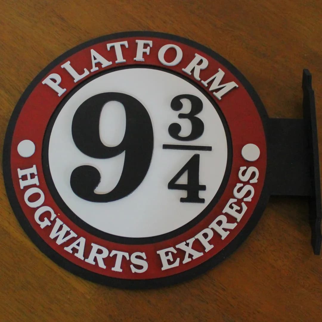 Letrero Harry Potter Plataforma 9 3/4 Mdf Makoto Dezain